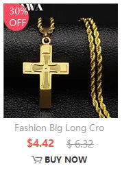Cruz de Aço Inoxidável – Gargantilha Colar para Homem Banhada a Ouro – Joias Masculinas com Corrente Estilosa (Modelo N1173S02)