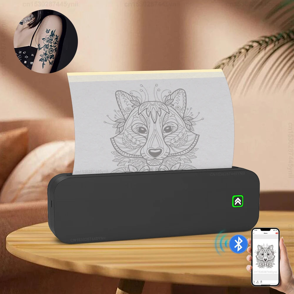 Impressora Térmica A4 Labelwell Portátil sem Tinta USB Bluetooth Wireless para Impressão de Documentos PDF, Fotos e Estêncil de Tatuagem (A4)