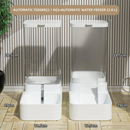 Alimentador para Cães e Gatos, Tigela Automática de Alimentação e Água, Recipiente Transparente de Armazenamento de Ração para Pets, Dispensador de Ração, Acessórios para Filhotes e Gatinhos.