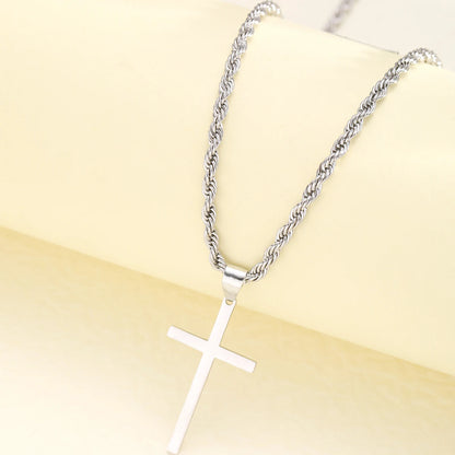 Colar Minimalista de Pingente de Cruz – Aço Inoxidável Banhado a Ouro para Homens e Mulheres – Joias Elegantes para 2025