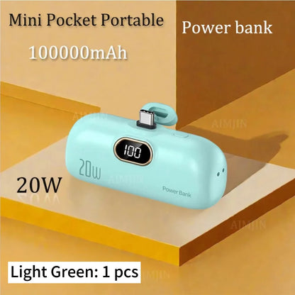 Carregador externo 20W, Mini Portátil 10000mAh - Carga Rápida para iPhone e Smartphones