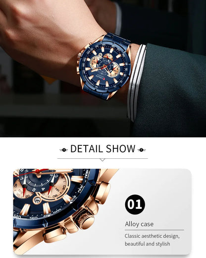 Relógio Masculino Curren 8363 - Aço Inoxidável, Luxuoso e Multifuncional com Movimento Quartzo