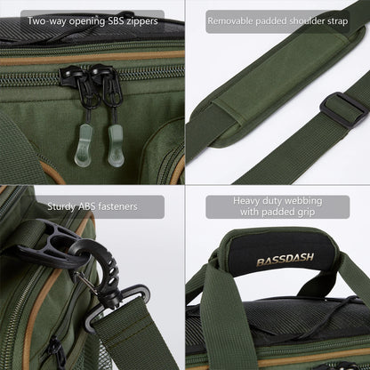 Bolsa de ombro para equipamento de pesca, resistente à água, leve, pacote de armazenamento de equipamentos com fundo duro moldado, capa de chuva