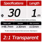 Tubo termo retrátil transparente, diâmetro 12mm - 30mm, 1 metro