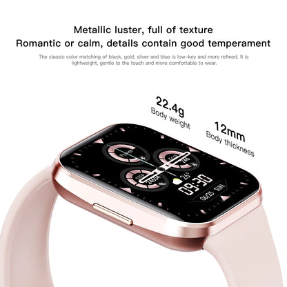 Relógio Inteligente de Luxo 2024 para Homens e Mulheres - Monitor de Fitness - À Prova d'Água - Pulseira Esportiva Estilosa - Compatível com IOS e Android