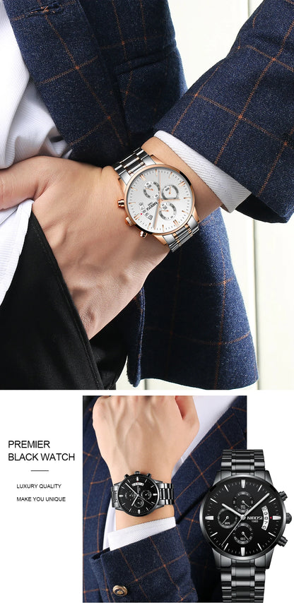 Nibosi relógios masculinos de luxo marca superior relogio masculino famoso moda casual vestido relógio militar quartzo relógios pulso saat