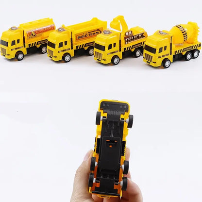 4 Carros Educativos - Brinquedo Infantil - Modelo de Veículo de Engenharia - Quatro Mini Carros.