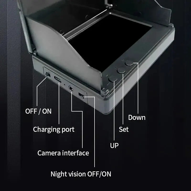 Localizador de peixe portátil, água profunda, 1080P 4,3 polegadas LCD Fish Finder subaquático 220 ° Câmera de pesca com visão noturna.