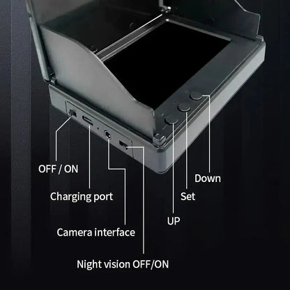 Localizador de peixe portátil, água profunda, 1080P 4,3 polegadas LCD Fish Finder subaquático 220 ° Câmera de pesca com visão noturna.