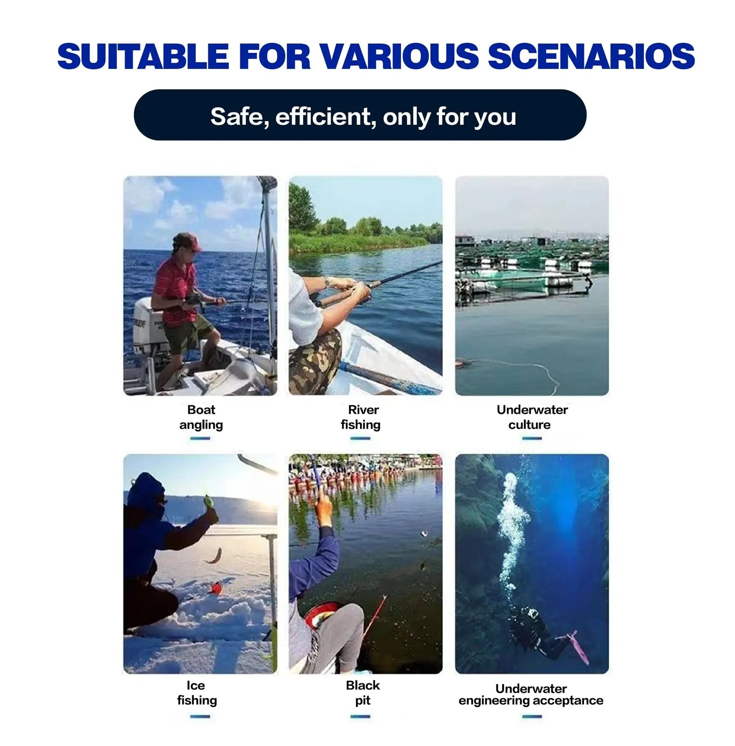 Localizador de peixe portátil, água profunda, 1080P 4,3 polegadas LCD Fish Finder subaquático 220 ° Câmera de pesca com visão noturna.