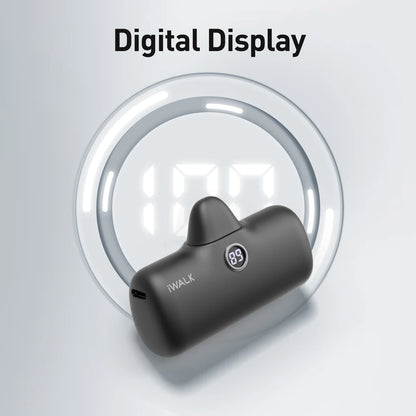 IWALK Power Bank Portátil 4800mAh - Carregador Ultra Mini com Carga Rápida para iPhone e Dispositivos Móveis - Banco de Bateria Externo