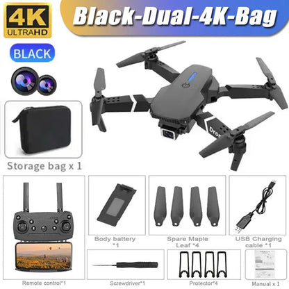 Drone Profissional E88 4K com Câmera HD 1080P, WiFi, FPV, Altura Hold e Design Dobrável