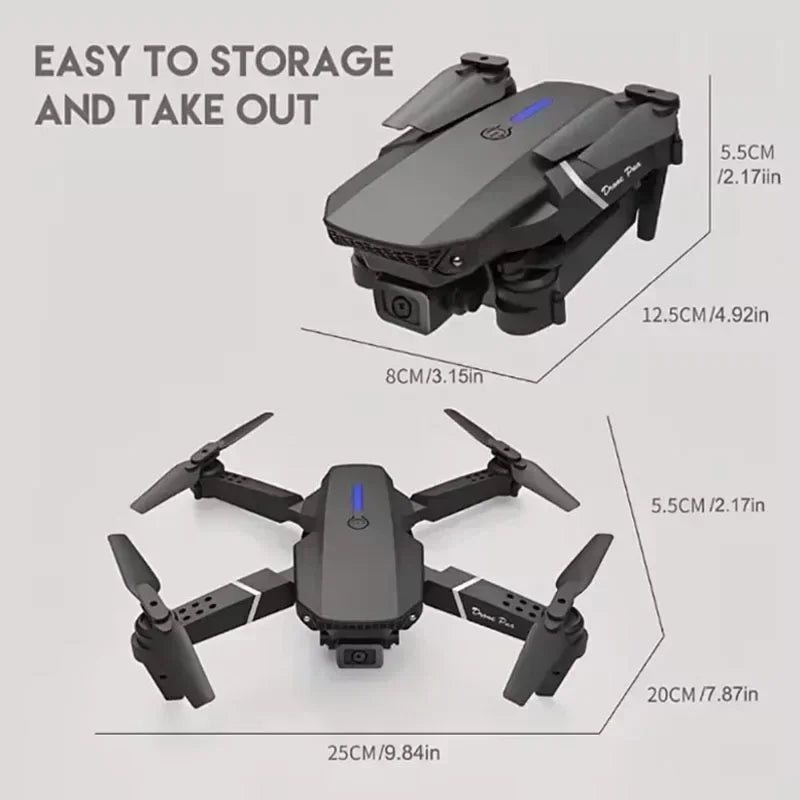Drone Profissional E88 4K com Câmera HD 1080P, WiFi, FPV, Altura Hold e Design Dobrável