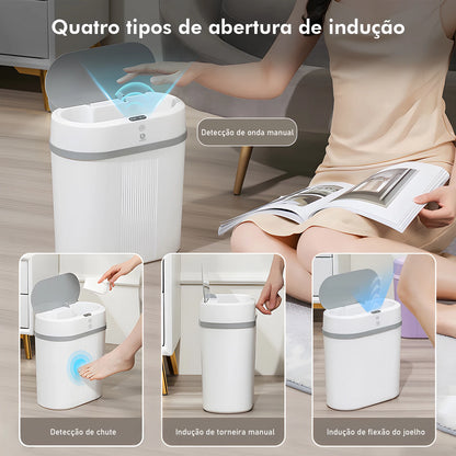 Lixeira Automática com Sensor, Lixeira de Banheiro, Lixeira Automática, Lixeira para Cozinha, Lixeira Inteligente com Sensor, 12L