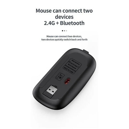 Conjunto de Teclado e Mouse Slim, Bluetooth Recarregáveis para notebook e Computador, Teclado e Mouse Sem Fio USB 2.4G.