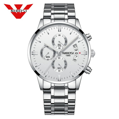 Nibosi relógios masculinos de luxo marca superior relogio masculino famoso moda casual vestido relógio militar quartzo relógios pulso saat