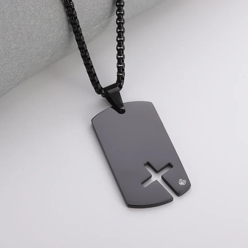 Colar Criativo com Pingente de Cruz de Jesus Cristo – Design Religioso Simples e Elegante para Homens e Mulheres