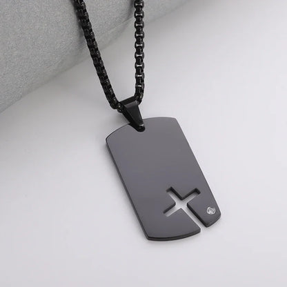 Colar Criativo com Pingente de Cruz de Jesus Cristo – Design Religioso Simples e Elegante para Homens e Mulheres