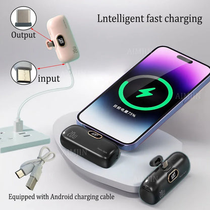 Carregador externo 20W, Mini Portátil 10000mAh - Carga Rápida para iPhone e Smartphones