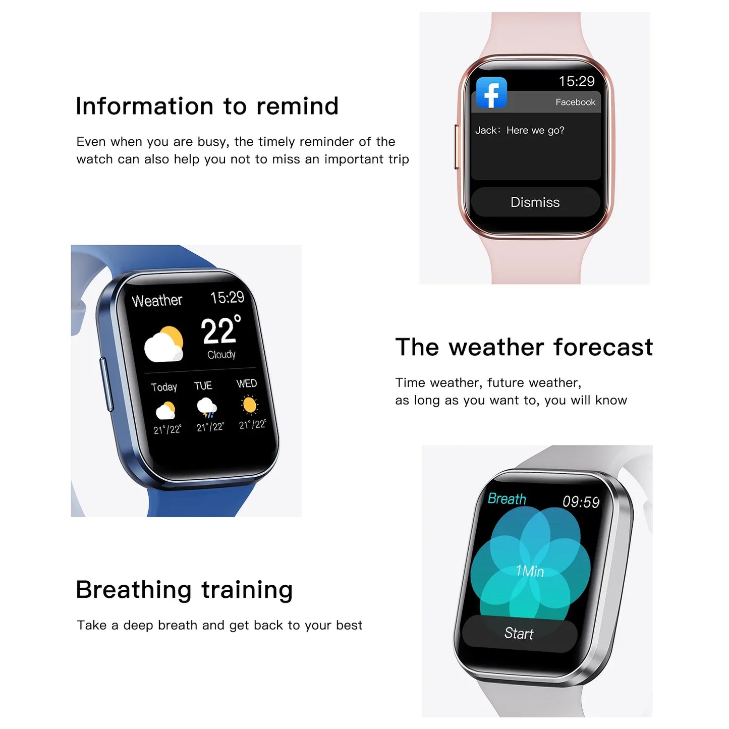 Relógio Inteligente de Luxo 2024 para Homens e Mulheres - Monitor de Fitness - À Prova d'Água - Pulseira Esportiva Estilosa - Compatível com IOS e Android