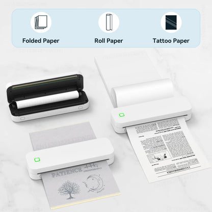 Impressora Térmica A4 Labelwell Portátil sem Tinta USB Bluetooth Wireless para Impressão de Documentos PDF, Fotos e Estêncil de Tatuagem (A4)
