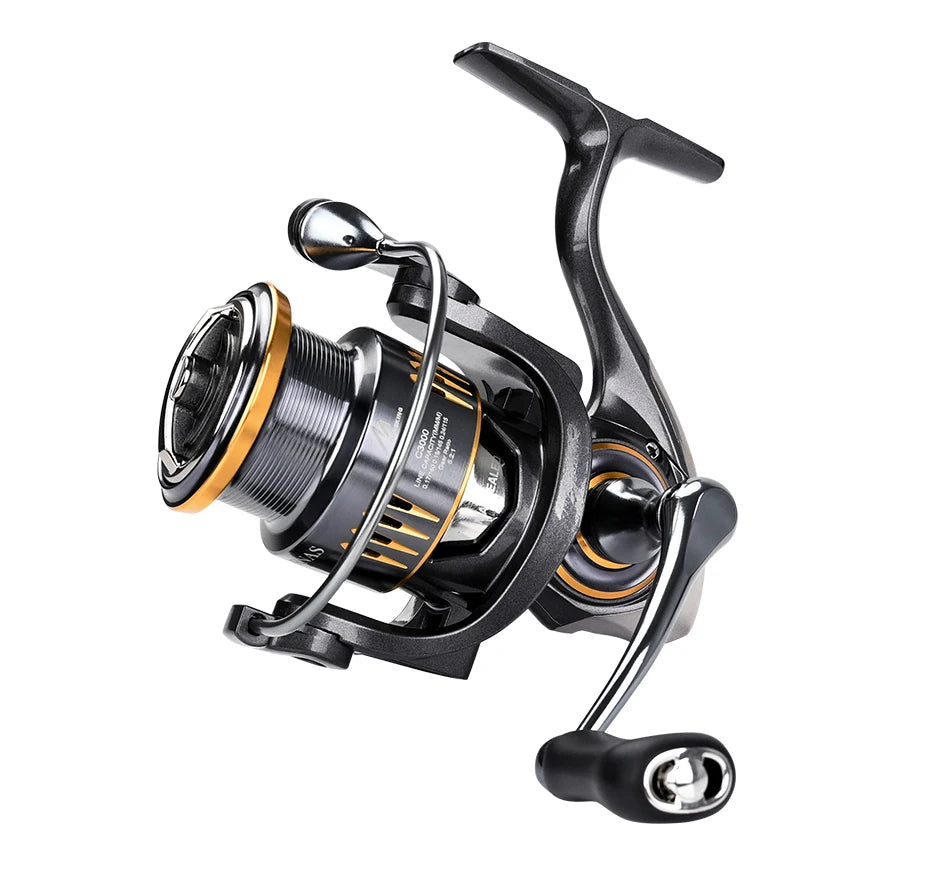 Molinete de pesca livre de ferrugem, rolamento suave 5.2:1, potência máxima 12kg.