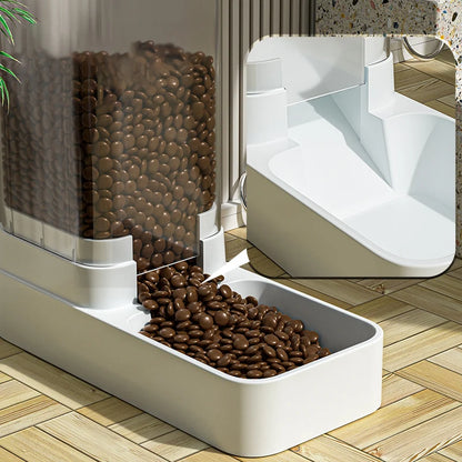 Alimentador para Cães e Gatos, Tigela Automática de Alimentação e Água, Recipiente Transparente de Armazenamento de Ração para Pets, Dispensador de Ração, Acessórios para Filhotes e Gatinhos.