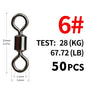 Girador para Pesca, aço inoxidável, conector sólido, 50Pcs.