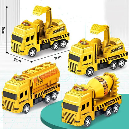 4 Carros Educativos - Brinquedo Infantil - Modelo de Veículo de Engenharia - Quatro Mini Carros.