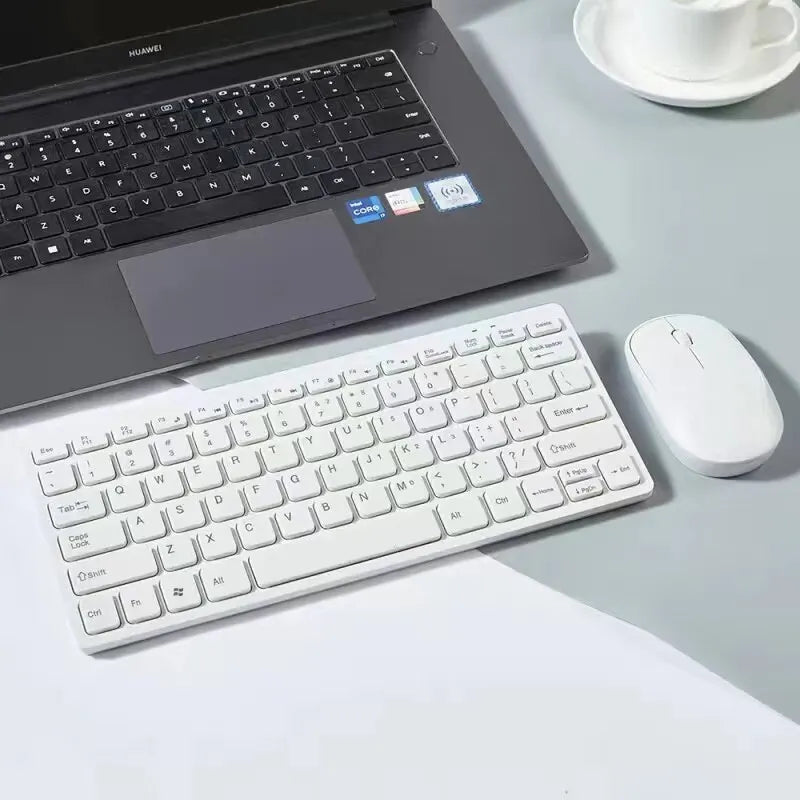 Conjunto de Teclado e Mouse Sem Fio 2.4G, Teclado Mini Portátil e Mouse para Notebook, Laptop, Mac, Desktop, PC, TV Smart e PS4.