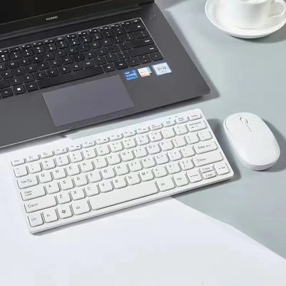 Conjunto de Teclado e Mouse Sem Fio 2.4G, Teclado Mini Portátil e Mouse para Notebook, Laptop, Mac, Desktop, PC, TV Smart e PS4.