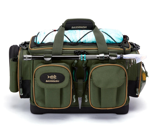 Bolsa de pesca para equipamento, leve e resistente à água.