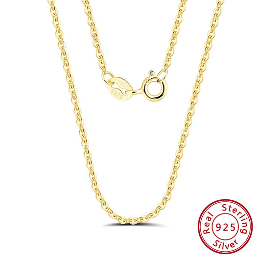 Colar Feminino Kiss Muny 14k Ouro Genuíno com Prata Esterlina 925 – Corrente Artesanal Elegante