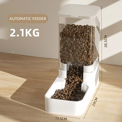 Alimentador para Cães e Gatos, Tigela Automática de Alimentação e Água, Recipiente Transparente de Armazenamento de Ração para Pets, Dispensador de Ração, Acessórios para Filhotes e Gatinhos.