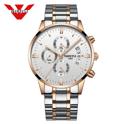 Nibosi relógios masculinos de luxo marca superior relogio masculino famoso moda casual vestido relógio militar quartzo relógios pulso saat