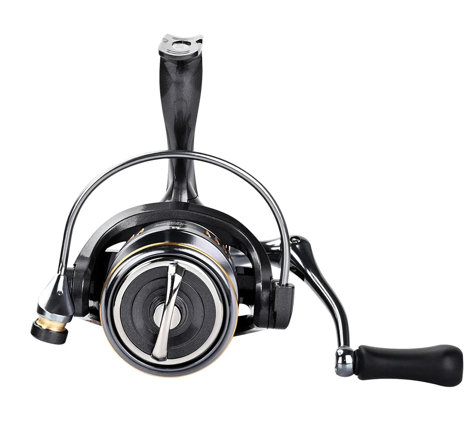 Molinete de pesca livre de ferrugem, rolamento suave 5.2:1, potência máxima 12kg.