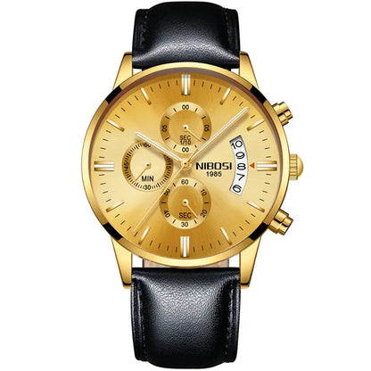 Relógio Masculino NIBOSI de Luxo - Marca Superior, Estilo Militar e Movimento Quartzo
