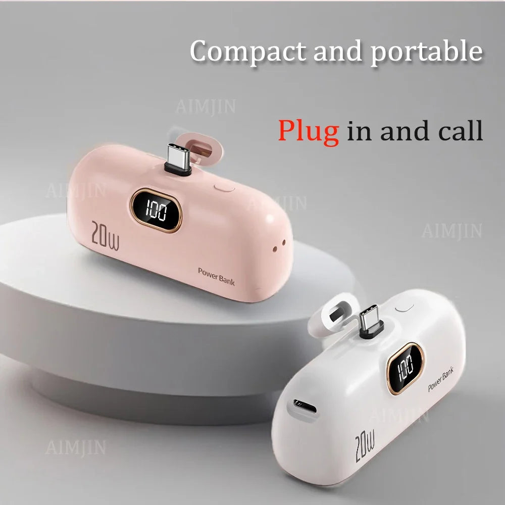 Carregador externo 20W, Mini Portátil 10000mAh - Carga Rápida para iPhone e Smartphones
