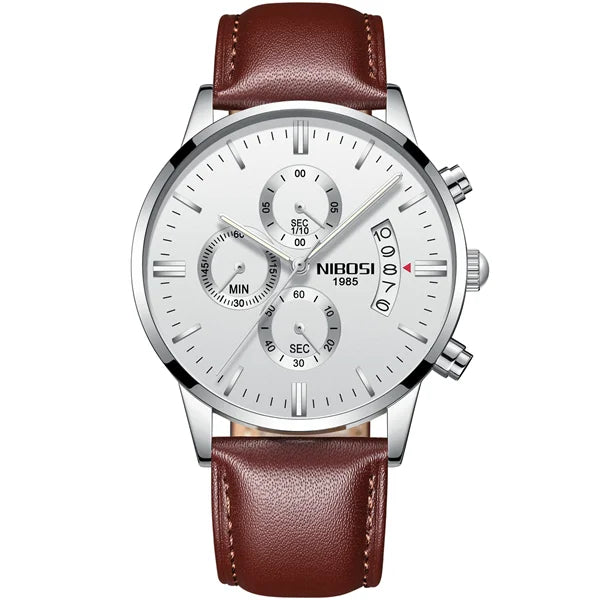 Relógio Masculino NIBOSI de Luxo - Marca Superior, Estilo Militar e Movimento Quartzo