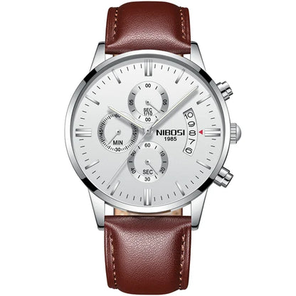 Relógio Masculino NIBOSI de Luxo - Marca Superior, Estilo Militar e Movimento Quartzo