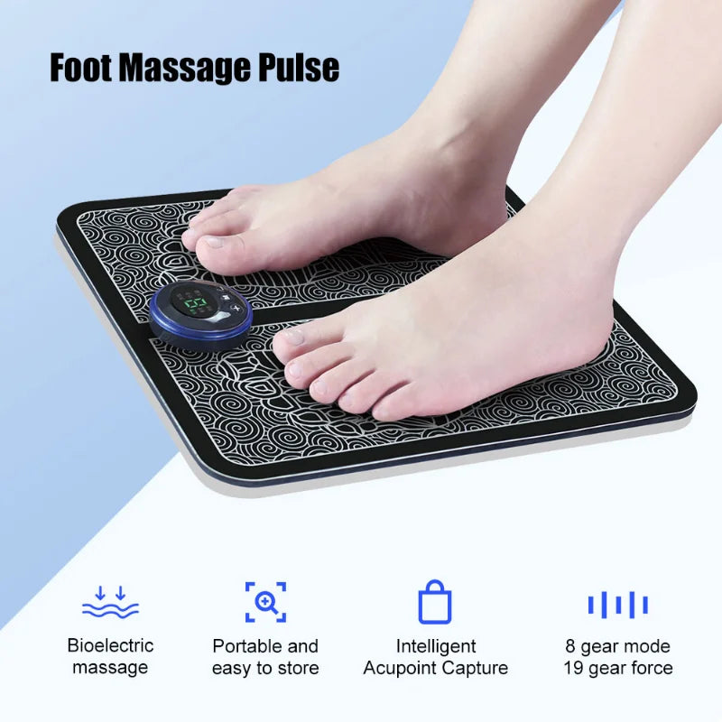 Tapete Massageador Elétrico Para Pés, Fisioterapia Relaxamento Muscular de Pés Recarregável