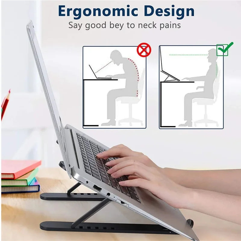 Suporte Universal para Laptop, Suporte Ajustável para Computador, Estável, Portátil e Dobrável