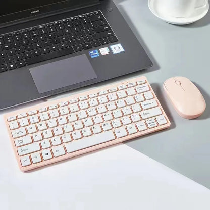 Conjunto de Teclado e Mouse Sem Fio 2.4G, Teclado Mini Portátil e Mouse para Notebook, Laptop, Mac, Desktop, PC, TV Smart e PS4.