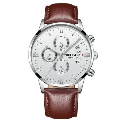 Relógio Masculino Nibosi - Marca Superior, Estilo Militar, Movimento Quartzo e Design Esportivo