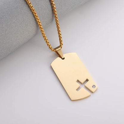 Colar Criativo com Pingente de Cruz de Jesus Cristo – Design Religioso Simples e Elegante para Homens e Mulheres