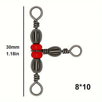 Conector de Pesca 3 Vias com Miçangas – Pacote com 50 Peças