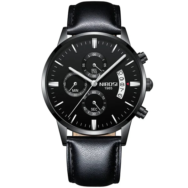 Relógio Masculino NIBOSI de Luxo - Marca Superior, Estilo Militar e Movimento Quartzo