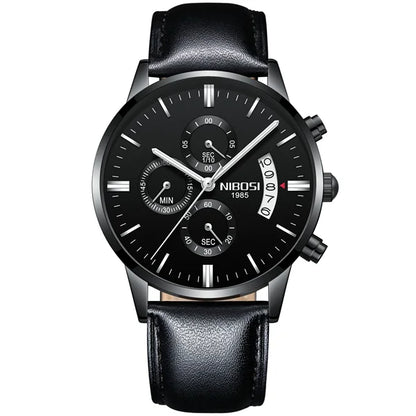 Relógio Masculino NIBOSI de Luxo - Marca Superior, Estilo Militar e Movimento Quartzo