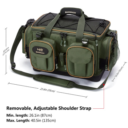 Bolsa de ombro para equipamento de pesca, resistente à água, leve, pacote de armazenamento de equipamentos com fundo duro moldado, capa de chuva