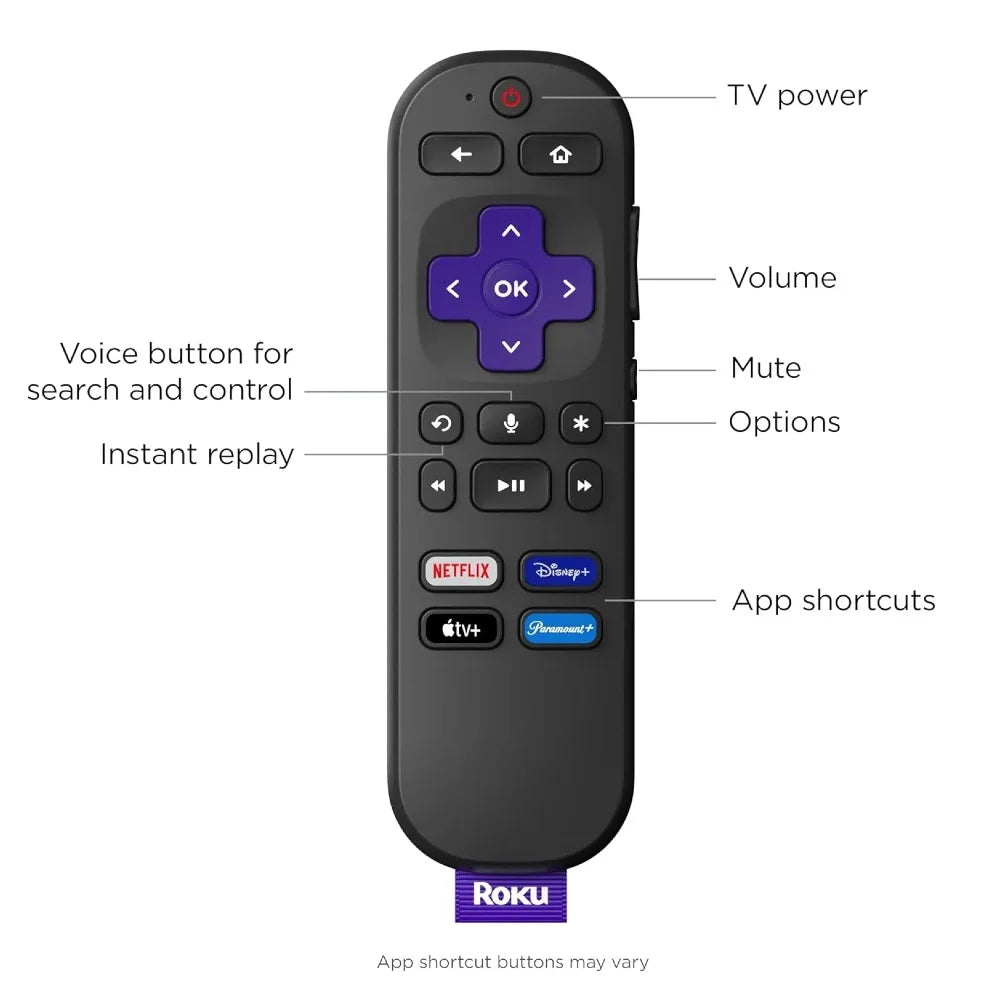 Acessório de TV Ao Vivo, Roku Streaming Stick 4K Original - HDR Dolby Vision, Controle Remoto por Voz
